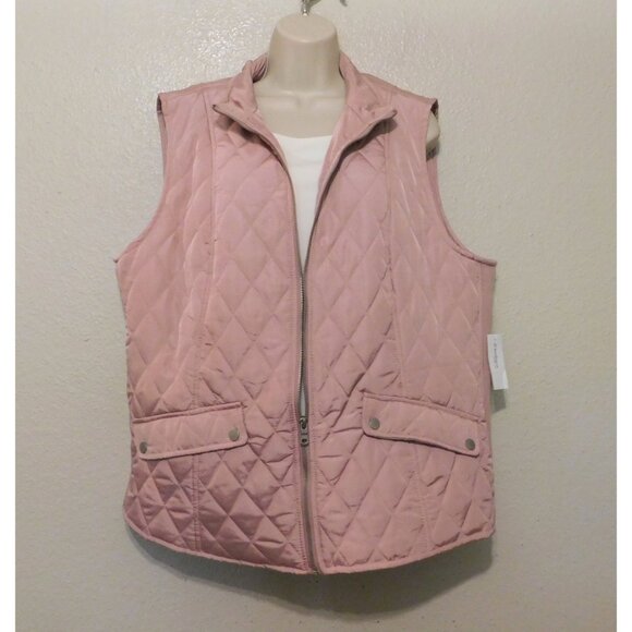 Westport Puffer Vest Womans 2X Pink Mauve Quilted Lined Zipper Stretch Pockets - Picture 3 of 8